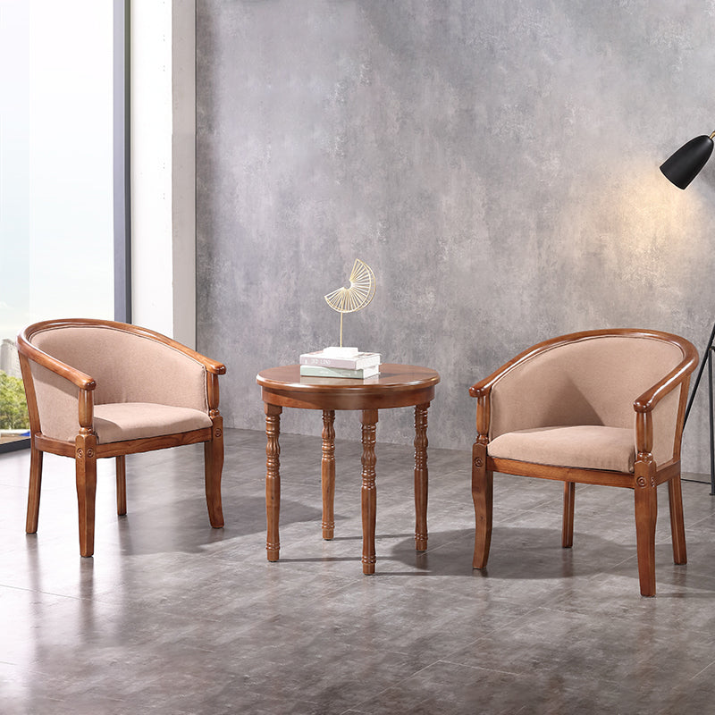 Silla de comedor tradicional de madera maciza, sillón de comedor de tela para uso doméstico