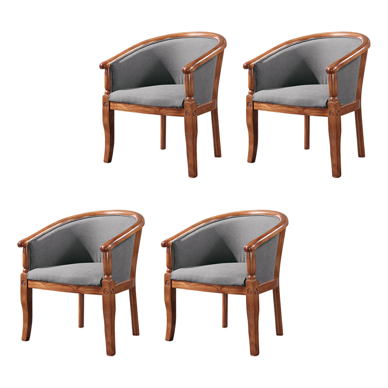 Silla de comedor tradicional de madera maciza, sillón de comedor de tela para uso doméstico