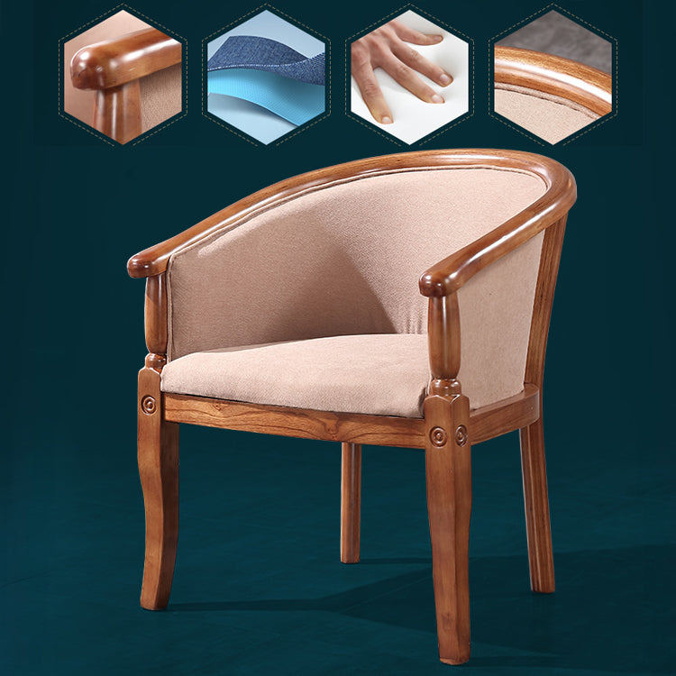 Silla de comedor tradicional de madera maciza, sillón de comedor de tela para uso doméstico