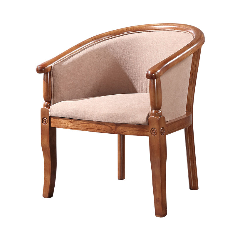 Silla de comedor tradicional de madera maciza, sillón de comedor de tela para uso doméstico