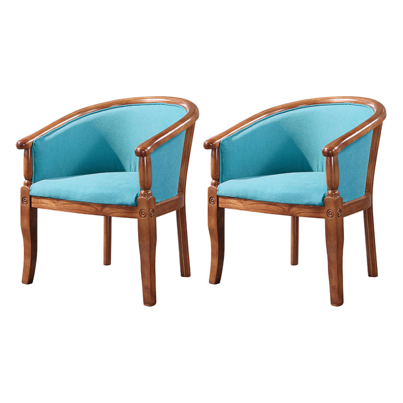 Silla de comedor tradicional de madera maciza, sillón de comedor de tela para uso doméstico