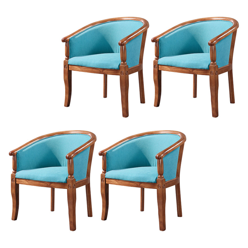 Silla de comedor tradicional de madera maciza, sillón de comedor de tela para uso doméstico