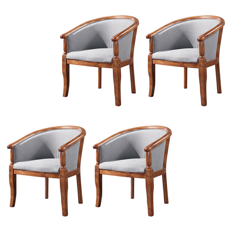 Silla de comedor tradicional de madera maciza, sillón de comedor de tela para uso doméstico