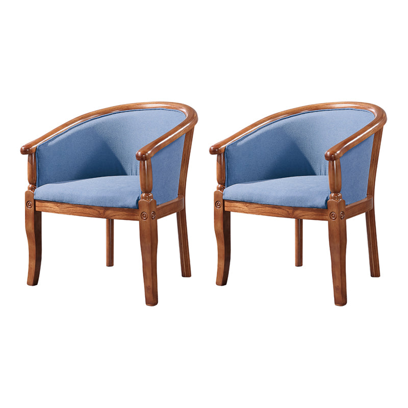 Silla de comedor tradicional de madera maciza, sillón de comedor de tela para uso doméstico