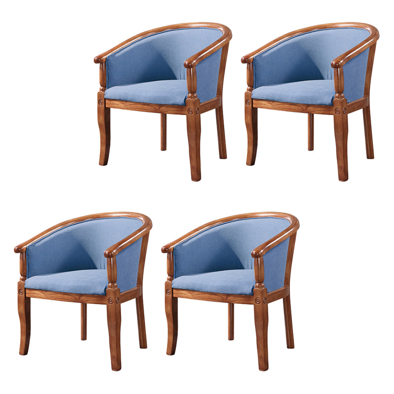 Silla de comedor tradicional de madera maciza, sillón de comedor de tela para uso doméstico