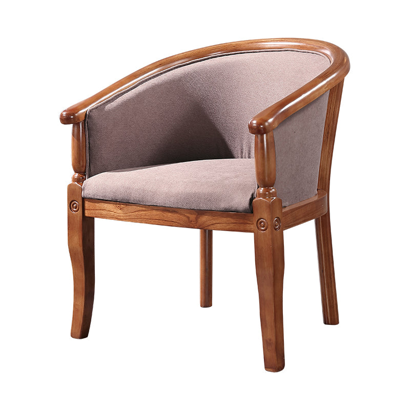 Silla de comedor tradicional de madera maciza, sillón de comedor de tela para uso doméstico
