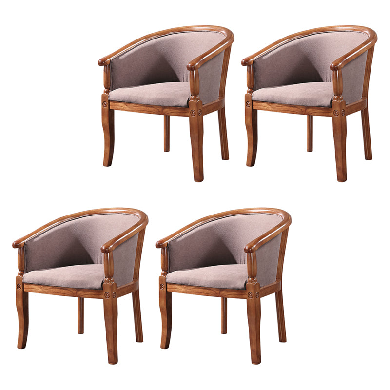 Silla de comedor tradicional de madera maciza, sillón de comedor de tela para uso doméstico