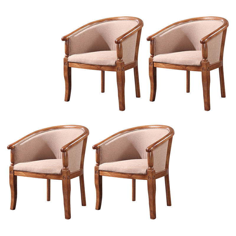 Silla de comedor tradicional de madera maciza, sillón de comedor de tela para uso doméstico