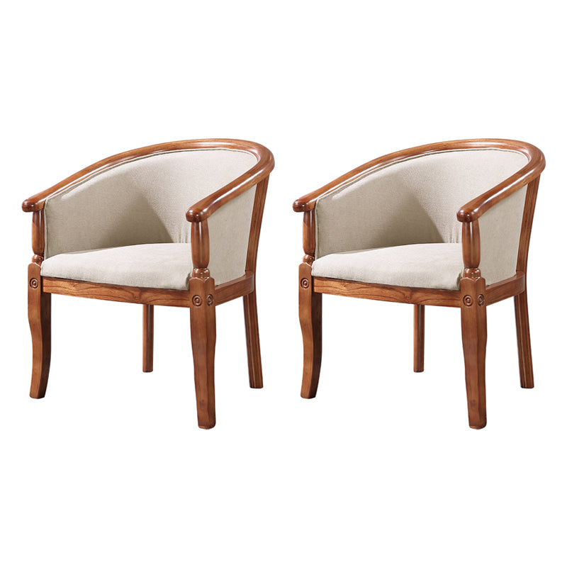 Silla de comedor tradicional de madera maciza, sillón de comedor de tela para uso doméstico