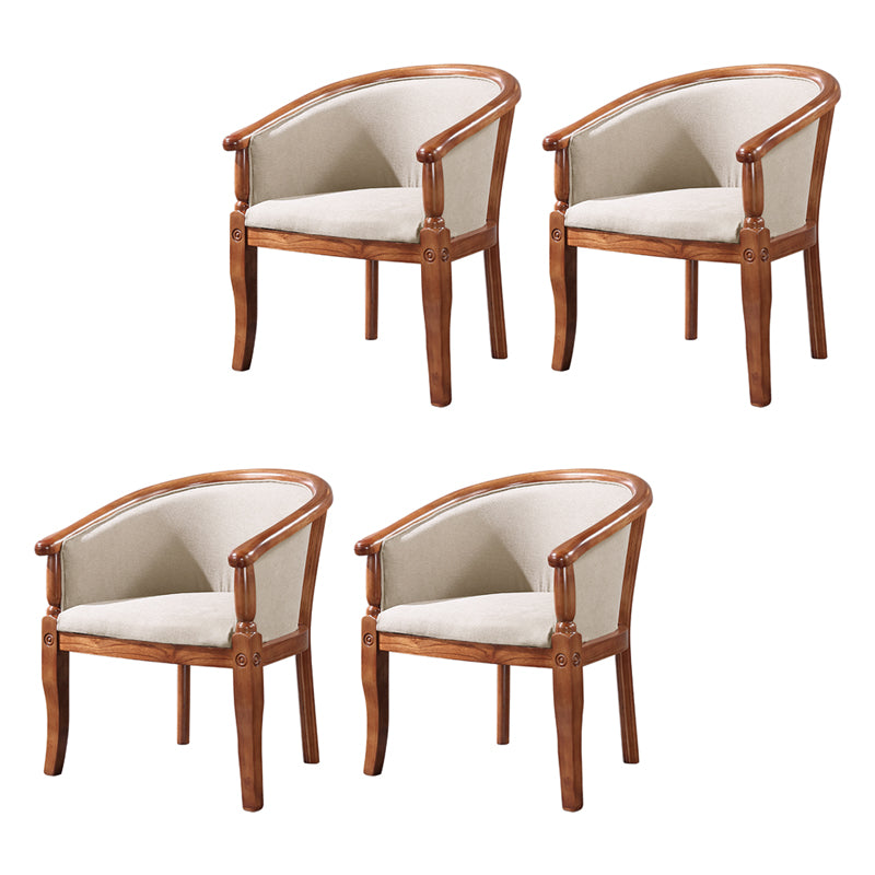 Silla de comedor tradicional de madera maciza, sillón de comedor de tela para uso doméstico