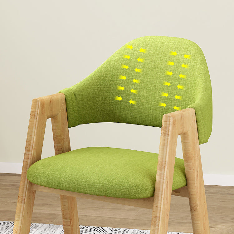 Silla de comedor tapizada escandinava con respaldo abierto y acabado mate (juego de 4)