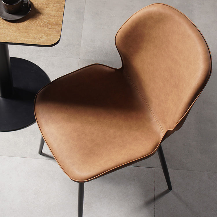 Comedor Silla de comedor industrial Wingback Sillas laterales sin brazos de metal