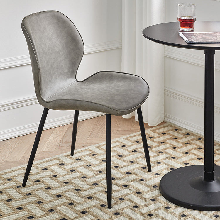 Comedor Silla de comedor industrial Wingback Sillas laterales sin brazos de metal