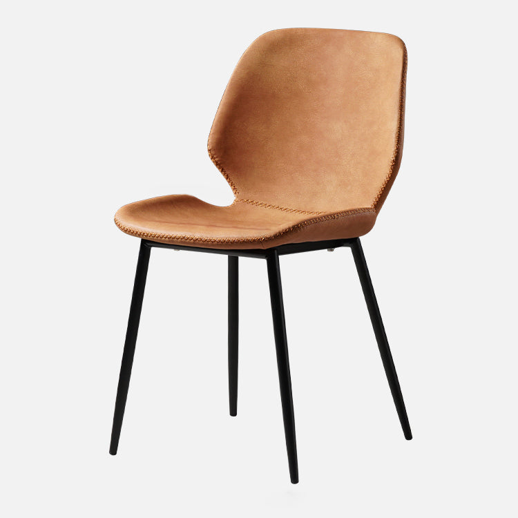 Comedor Silla de comedor industrial Wingback Sillas laterales sin brazos de metal