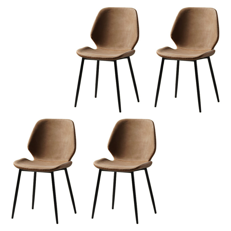 Comedor Silla de comedor industrial Wingback Sillas laterales sin brazos de metal