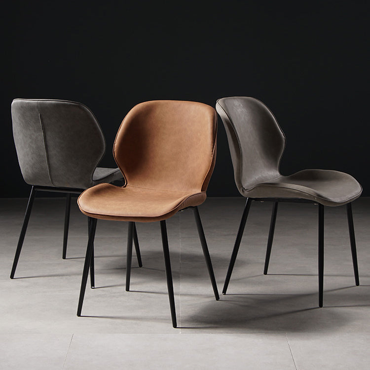 Comedor Silla de comedor industrial Wingback Sillas laterales sin brazos de metal