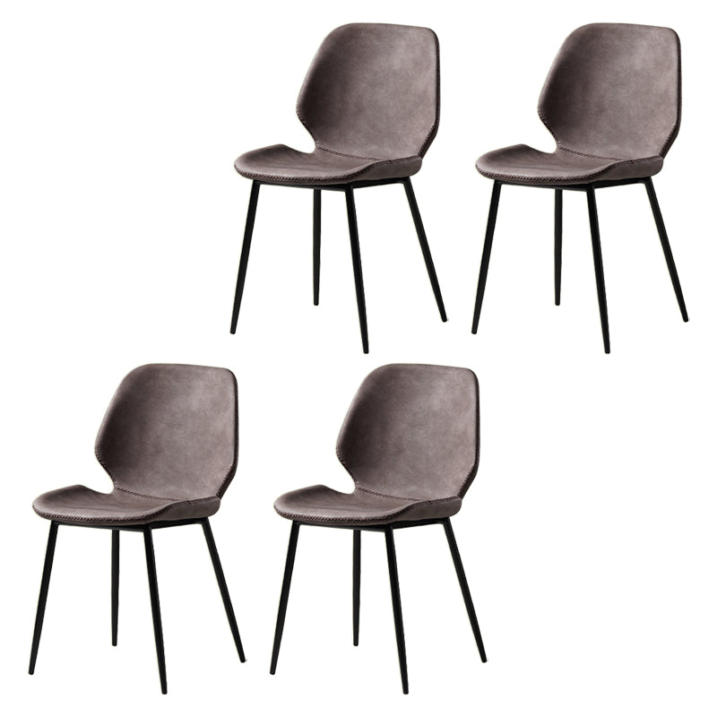 Comedor Silla de comedor industrial Wingback Sillas laterales sin brazos de metal