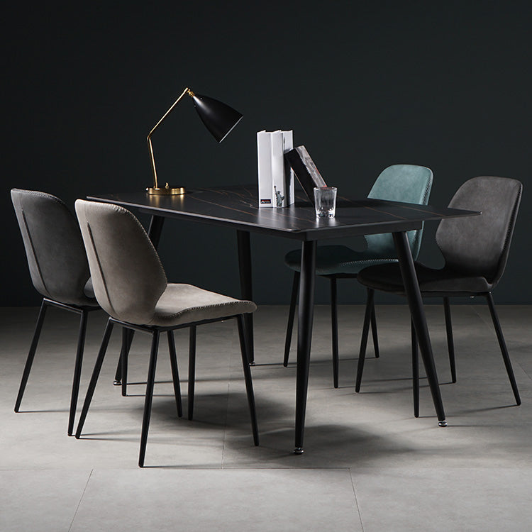 Comedor Silla de comedor industrial Wingback Sillas laterales sin brazos de metal