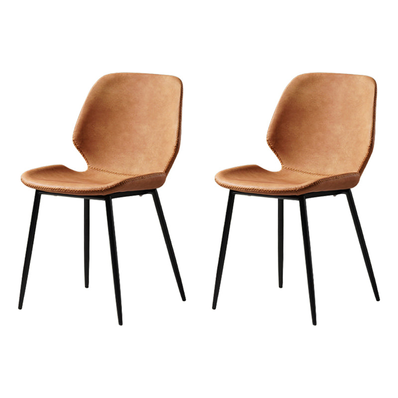 Comedor Silla de comedor industrial Wingback Sillas laterales sin brazos de metal