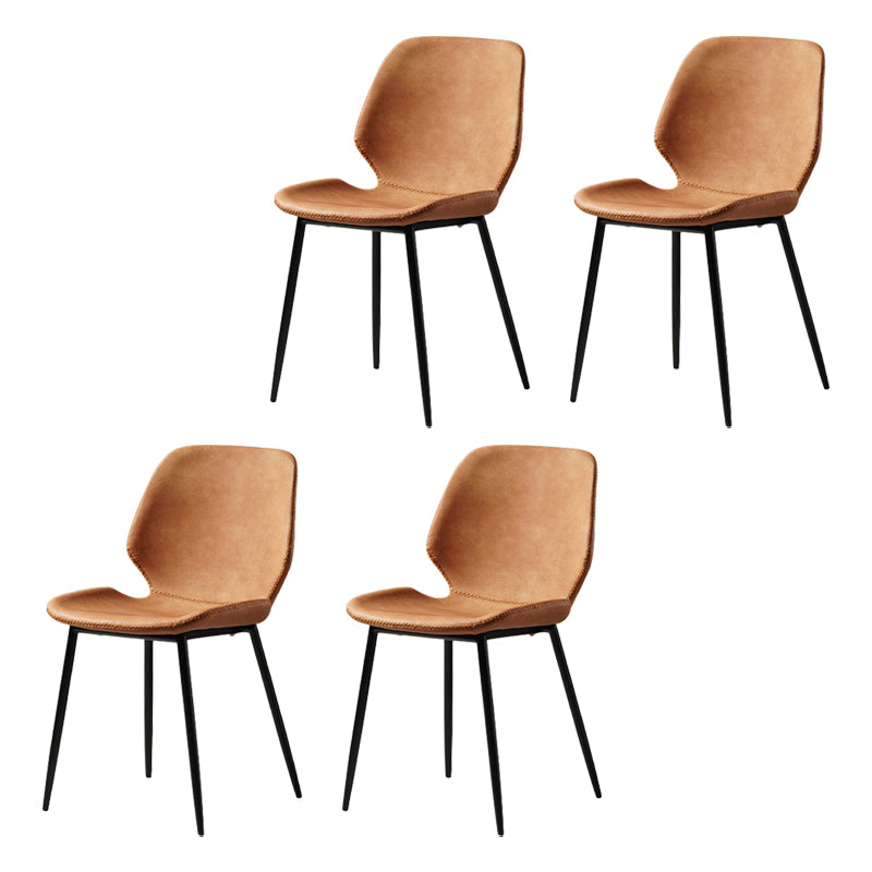 Comedor Silla de comedor industrial Wingback Sillas laterales sin brazos de metal