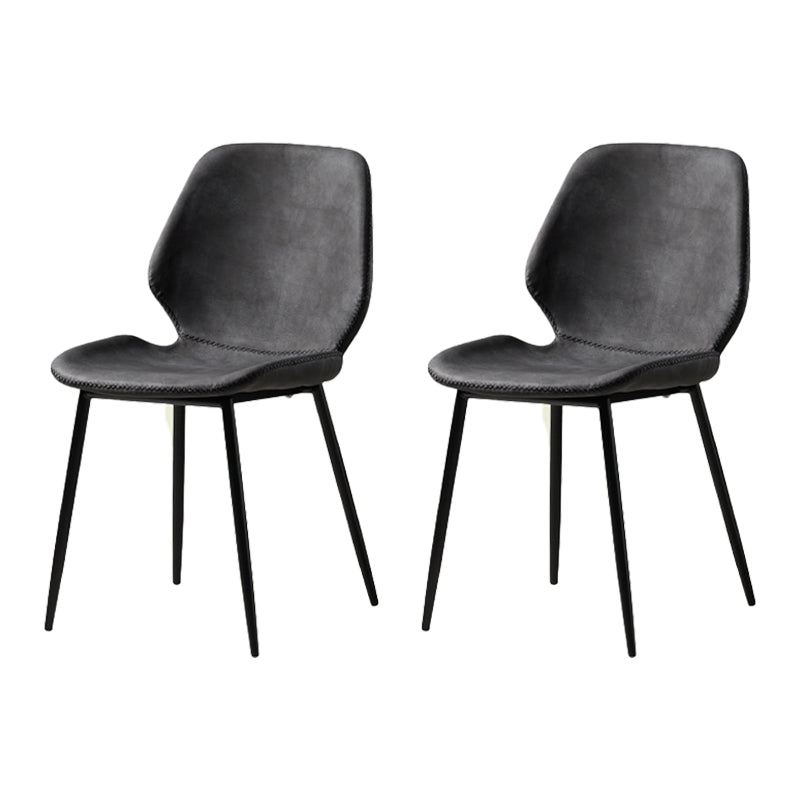 Comedor Silla de comedor industrial Wingback Sillas laterales sin brazos de metal