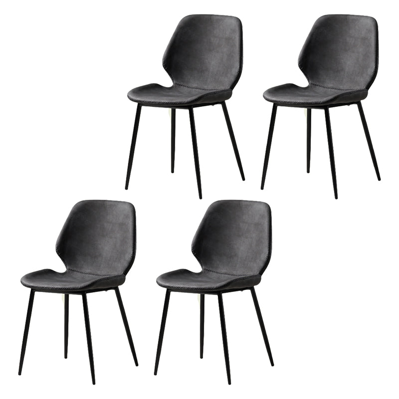 Comedor Silla de comedor industrial Wingback Sillas laterales sin brazos de metal