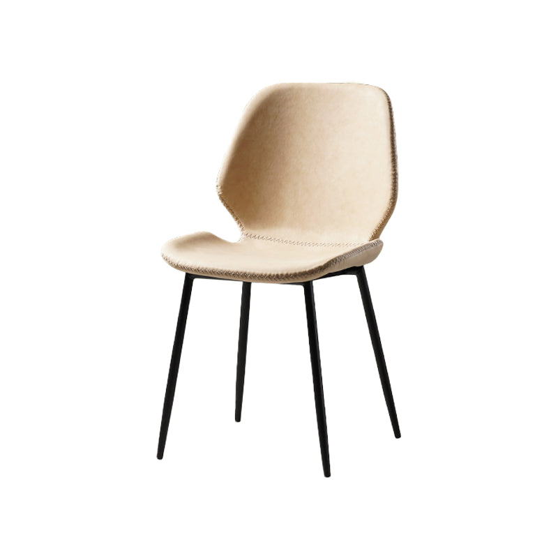 Comedor Silla de comedor industrial Wingback Sillas laterales sin brazos de metal