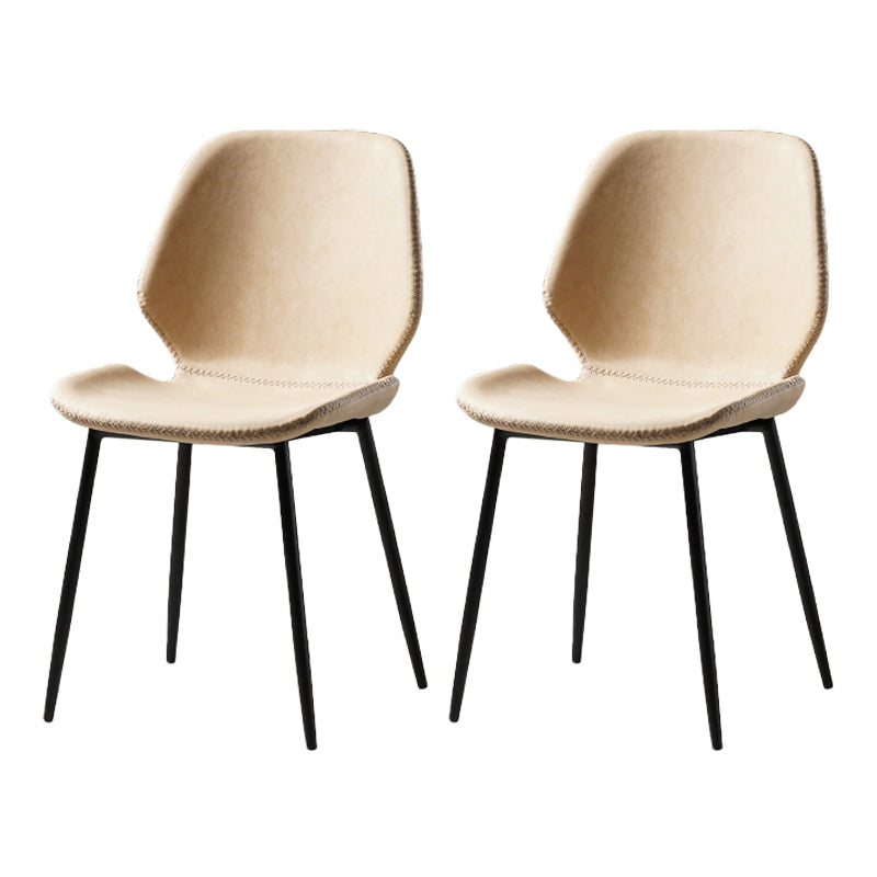 Comedor Silla de comedor industrial Wingback Sillas laterales sin brazos de metal
