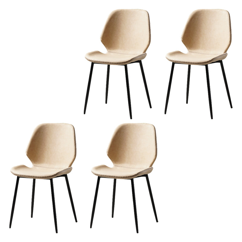 Comedor Silla de comedor industrial Wingback Sillas laterales sin brazos de metal