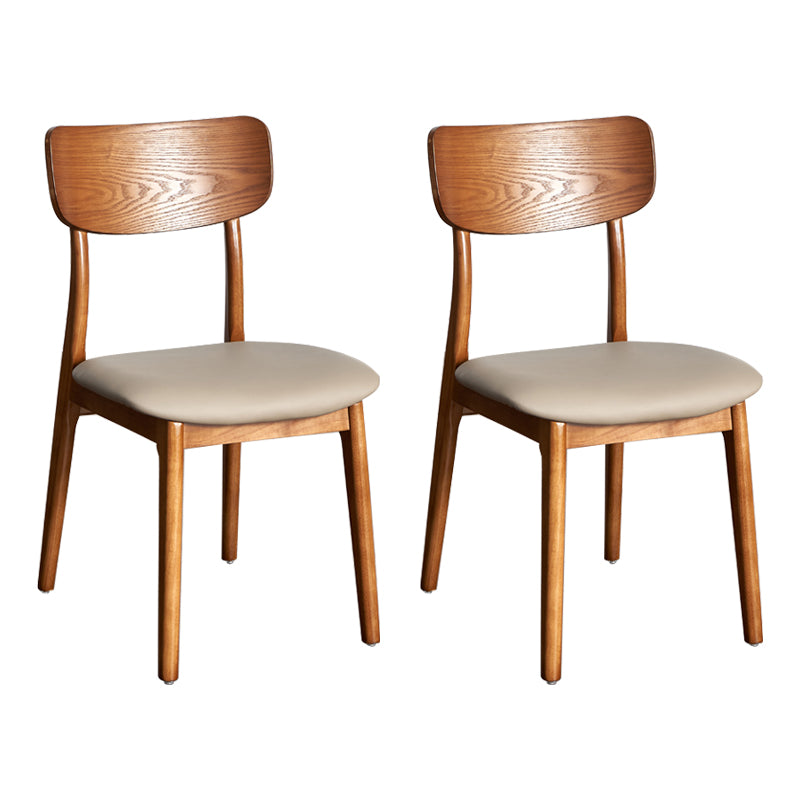 Silla de madera de roble de estilo industrial, sillas de cocina con respaldo abierto (juego de 2)