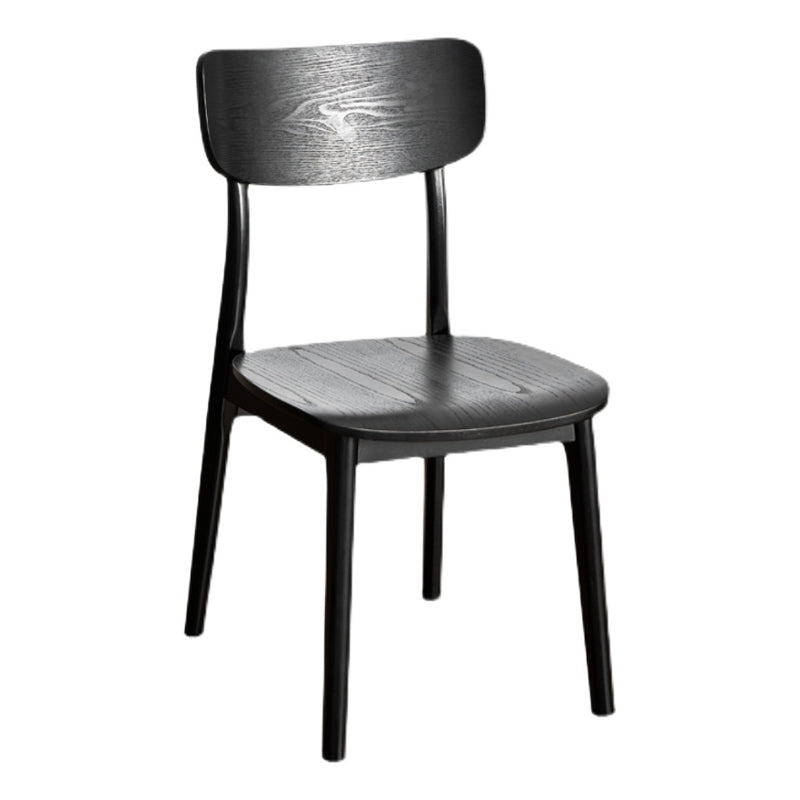 Silla de madera de roble de estilo industrial, sillas de cocina con respaldo abierto (juego de 2)