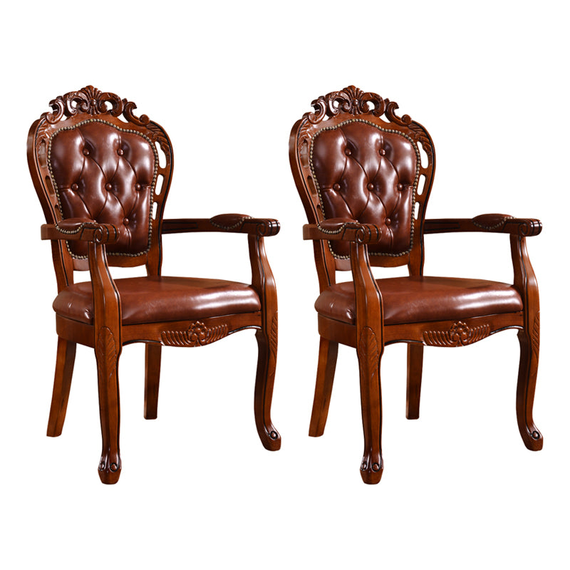 Sillas de madera de caucho estilo escandinavo, sillón con respaldo abierto para cocina (juego de 2)