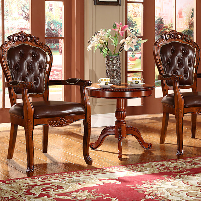 Sillas de madera de caucho estilo escandinavo, sillón con respaldo abierto para cocina (juego de 2)