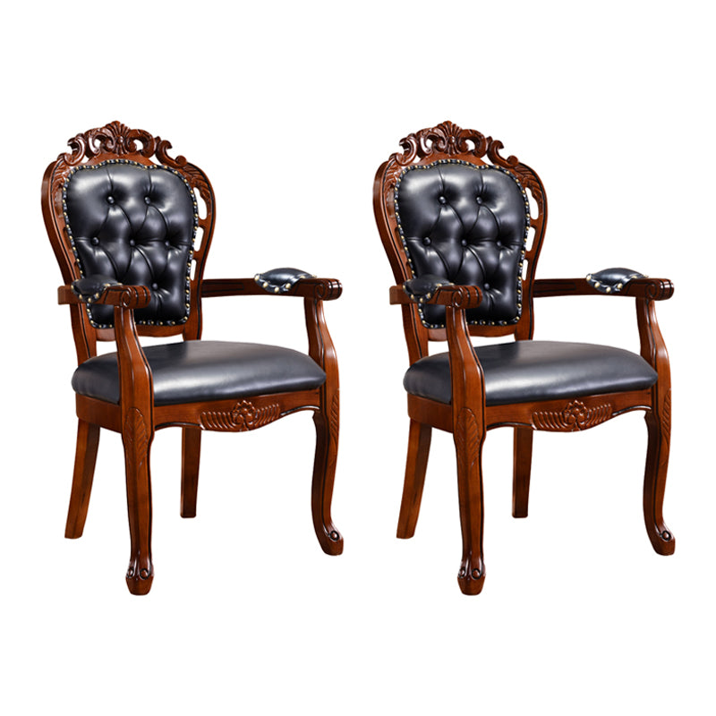 Sillas de madera de caucho estilo escandinavo, sillón con respaldo abierto para cocina (juego de 2)