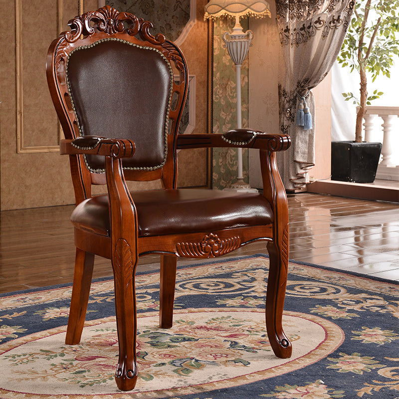 Sillas de madera de caucho estilo escandinavo, sillón con respaldo abierto para cocina (juego de 2)