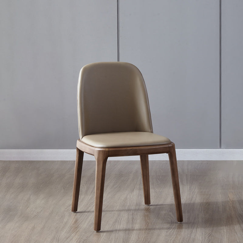 Silla auxiliar industrial de cuero para el hogar, silla de comedor Parsons con acabado mate (juego de 2)