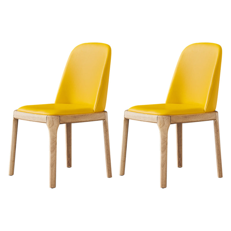 Silla auxiliar industrial de cuero para el hogar, silla de comedor Parsons con acabado mate (juego de 2)