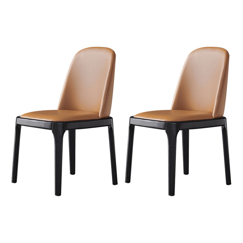 Silla auxiliar industrial de cuero para el hogar, silla de comedor Parsons con acabado mate (juego de 2)
