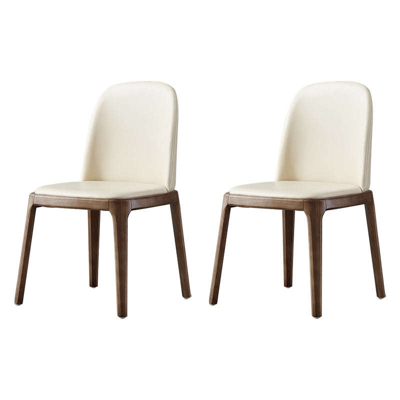 Silla auxiliar industrial de cuero para el hogar, silla de comedor Parsons con acabado mate (juego de 2)