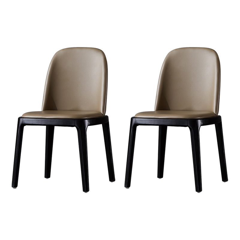 Silla auxiliar industrial de cuero para el hogar, silla de comedor Parsons con acabado mate (juego de 2)