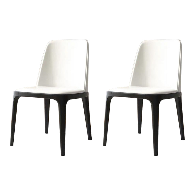 Chaise d'appoint en cuir pour maison industrielle Chaise de salle à manger Parsons au fini mat (Ensemble de 2)