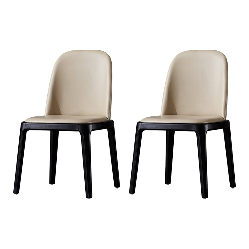 Silla auxiliar industrial de cuero para el hogar, silla de comedor Parsons con acabado mate (juego de 2)