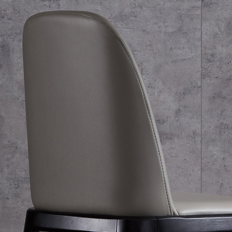 Silla auxiliar industrial de cuero para el hogar, silla de comedor Parsons con acabado mate (juego de 2)