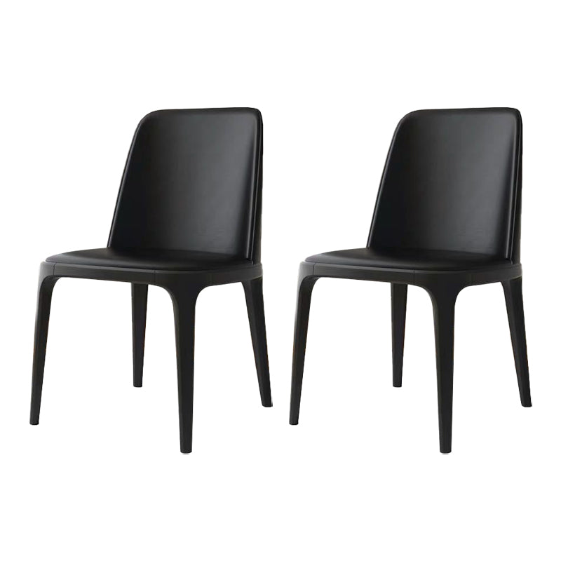 Silla auxiliar industrial de cuero para el hogar, silla de comedor Parsons con acabado mate (juego de 2)