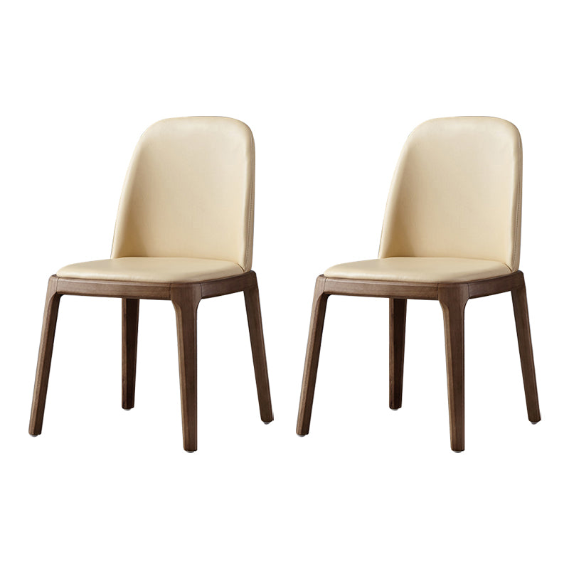 Chaise d'appoint en cuir pour maison industrielle Chaise de salle à manger Parsons au fini mat (Ensemble de 2)