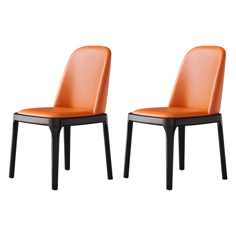 Silla auxiliar industrial de cuero para el hogar, silla de comedor Parsons con acabado mate (juego de 2)