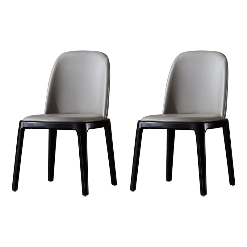 Silla auxiliar industrial de cuero para el hogar, silla de comedor Parsons con acabado mate (juego de 2)