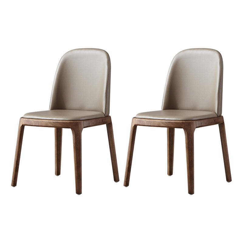 Silla auxiliar industrial de cuero para el hogar, silla de comedor Parsons con acabado mate (juego de 2)