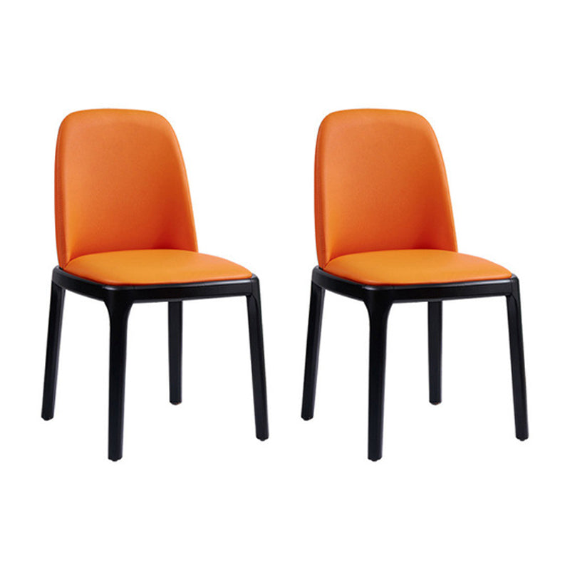 Industriel Frêne Chaise d'appoint Parsons Chaise de salle à manger en cuir au fini mat (Ensemble de 2)