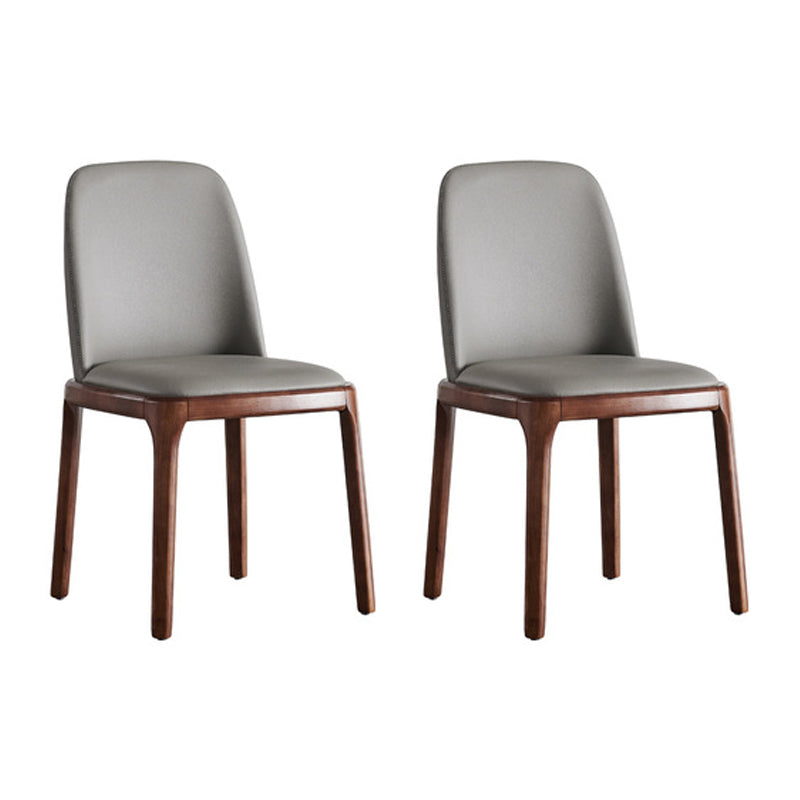 Industriel Frêne Chaise d'appoint Parsons Chaise de salle à manger en cuir au fini mat (Ensemble de 2)